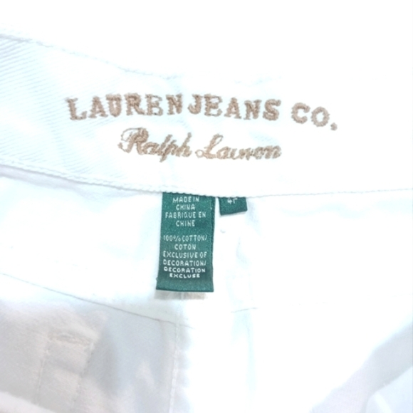 Ralph Lauren WhiteEmbroidered Girlfriend Jeans Cropped Ankle Jeans size 4 Petite - Picture 9 of 10